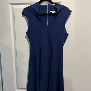 Navy blue with gold zipper mini dress